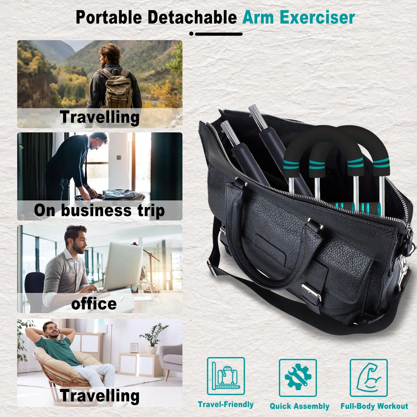 HOTWAVE Arm Trainer, Adjustable Chest Workout Equipment, Arm Trainer for Men, Chest Trainer for Men, Shoulder Muscle Training, Portable Spring Resistance Home Fitness Equipment Summerwins fathersdaygift