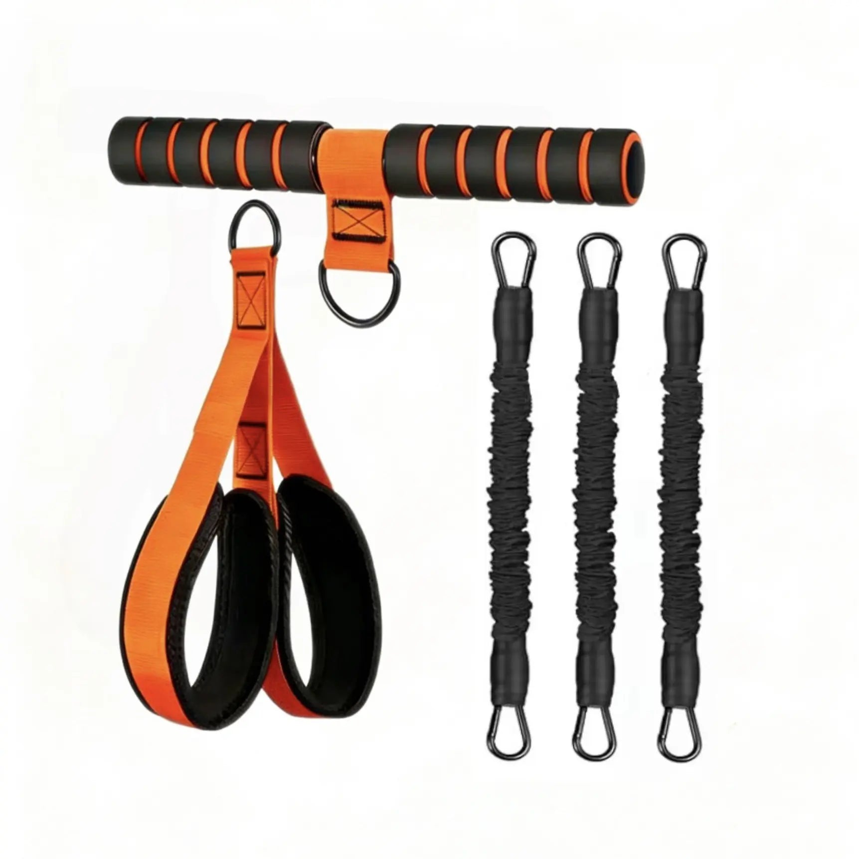 Adjustable Resistance Band Set with Padded Handles, Ft Straps & 90lb Dual-Layer Safety Bands - Portable Home Fitness Pedal Puller for Bodybuilding, Hand-Pulling, Multi-Exercise, Train Needs, Bodybuilding Resistance Bands, Hand-Pulling Resistance Bands - Color: Resistance Band - Orange